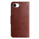For iPhone 16e Butterfly Flower Pattern Flip Leather Phone Case(Brown) - 3