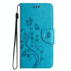 For iPhone 16e Butterfly Flower Pattern Flip Leather Phone Case(Blue) - 2
