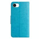 For iPhone 16e Butterfly Flower Pattern Flip Leather Phone Case(Blue) - 3