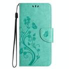 For iPhone 16e Butterfly Flower Pattern Flip Leather Phone Case(Green) - 2