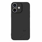 For iPhone 16 Silicone Phone Case with Wrist Strap(Black) - 2