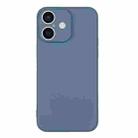 For iPhone 16 Plus Silicone Phone Case with Wrist Strap(Grey Blue) - 2