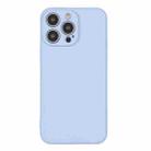 For iPhone 16 Pro Max Silicone Phone Case with Wrist Strap(Light Blue) - 2