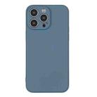 For iPhone 16 Pro Max Silicone Phone Case with Wrist Strap(Grey Blue) - 2