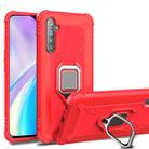 For Huawei P30 Pro Carbon Fiber Protective Case with 360 Degree Rotating Ring Holder(Red) - 1