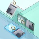 For Samsung Galaxy Z Flip7 5G Gkk Airbag Hinge Silicone Phone Case with Ring Holder(Transparent Green) - 3