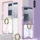 For Samsung Galaxy Z Flip7 5G Gkk Airbag Hinge Silicone Phone Case with Ring Holder(Transparent Orange) - 2