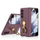 For Samsung Galaxy Z Fold5 GKK Ultra-thin Triaxial Ring Holder PC Phone Case(Wine Red) - 1