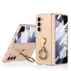 For Samsung Galaxy Z Fold5 GKK Ultra-thin Triaxial Ring Holder PC Phone Case(Misty Gold) - 1