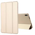 For Huawei Matepad 10.4 GEBEI Shockproof Horizontal Flip Leather Case with Three-folding Holder(Gold) - 1