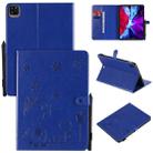 For iPad Pro 11 (2020) & (2018) Cat Bee Embossing Pattern Horizontal Flip Leather Tablet Case with Holder & Card Slots & Wallet & Pen Slot & Wake-up / Sleep Function(Blue) - 1