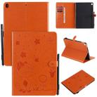 For iPad 10.2 / Air (2019) / Pro 10.5 Cat Bee Embossing Pattern Horizontal Flip Leather Case with Holder & Card Slots & Wallet & Pen Slot & Wake-up / Sleep Function(Orange) - 1