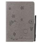 For iPad 10.2 / Air (2019) / Pro 10.5 Cat Bee Embossing Pattern Horizontal Flip Leather Case with Holder & Card Slots & Wallet & Pen Slot & Wake-up / Sleep Function(Grey) - 2