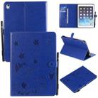 For iPad Air 2 / Air / 9.7 (2018) & (2017) Cat Bee Embossing Pattern Horizontal Flip Leather Case with Holder & Card Slots & Wallet & Pen Slot & Wake-up / Sleep Function(Blue) - 1