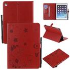 For iPad Air 2 / Air / 9.7 (2018) & (2017) Cat Bee Embossing Pattern Horizontal Flip Leather Case with Holder & Card Slots & Wallet & Pen Slot & Wake-up / Sleep Function(Red) - 1