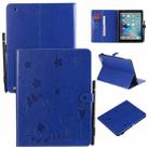 For iPad 4 / 3 / 2 Cat Bee Embossing Pattern Horizontal Flip Leather Case with Holder & Card Slots & Wallet & Pen Slot & Wake-up / Sleep Function(Blue) - 1