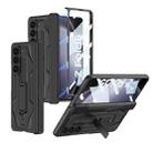 For Samsung Galaxy Z Fold5 GKK Integrated Magnetic Armor Flip Phone Case with Holder(Black) - 1