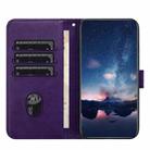 For iPhone X / XS Tree Birds Embossed Pattern Leather Phone Case(Purple) - 3