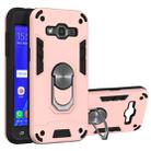 For Samsung Galaxy J2 2 in 1 Armour Series PC + TPU Protective Case with Ring Holder(Rose Gold) - 1
