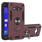 For Samsung Galaxy J2 2 in 1 Armour Series PC + TPU Protective Case with Ring Holder(Wine Red) - 1