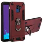 For Samsung Galaxy J6 (2018) 2 in 1 Armour Series PC + TPU Protective Case with Ring Holder(Wine Red) - 1
