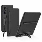 For Samsung Galaxy Z Fold5 GKK Flip Leather All-Inclusive Phone Case with Pen Holder(Black) - 1