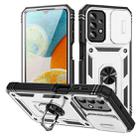 For Samsung Galaxy A23 4G / 5G Sliding Camshield TPU + PC Phone Case with Holder(White+Black) - 1