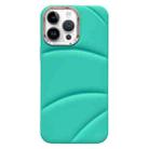 For iPhone 15 Pro Max Electroplating Liquid Down Jacket TPU Phone Case(Sky Blue) - 1