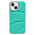 For iPhone 15 Plus Electroplating Liquid Down Jacket TPU Phone Case(Sky Blue) - 1