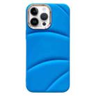 For iPhone 14 Pro Max Electroplating Liquid Down Jacket TPU Phone Case(Blue) - 1