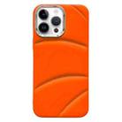 For iPhone 14 Pro Max Electroplating Liquid Down Jacket TPU Phone Case(Orange) - 1