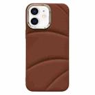 For iPhone 12 Electroplating Liquid Down Jacket TPU Phone Case(Brown) - 1