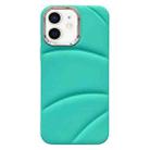 For iPhone 12 Electroplating Liquid Down Jacket TPU Phone Case(Sky Blue) - 1