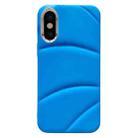 For iPhone XS / X Electroplating Liquid Down Jacket TPU Phone Case(Blue) - 1