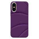 For iPhone XS / X Electroplating Liquid Down Jacket TPU Phone Case(Dark Purple) - 1