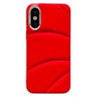 For iPhone XS / X Electroplating Liquid Down Jacket TPU Phone Case(Red) - 1