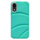 For iPhone XR Electroplating Liquid Down Jacket TPU Phone Case(Sky Blue) - 1