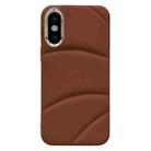 For iPhone XS Max Electroplating Liquid Down Jacket TPU Phone Case(Brown) - 1