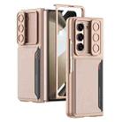 For Samsung Galaxy Z Fold5 GKK Integrated Ultra-thin Sliding Window Folding Phone Case with Card Holder(Misty Gold) - 1