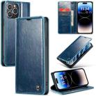 For iPhone 15 Pro Max CaseMe 003 Crazy Horse Texture Leather Phone Case(Blue) - 1