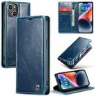 For iPhone 15 CaseMe 003 Crazy Horse Texture Leather Phone Case(Blue) - 1