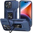 For iPhone 15 Pro Sliding Camshield Holder Phone Case(Blue) - 1