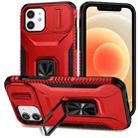 For iPhone 12 / 12 Pro Sliding Camshield Holder Phone Case(Red) - 1