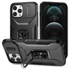 For iPhone 12 Pro Max Sliding Camshield Holder Phone Case(Black) - 1