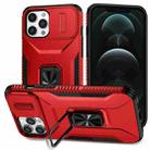 For iPhone 12 Pro Max Sliding Camshield Holder Phone Case(Red) - 1