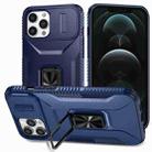 For iPhone 12 Pro Max Sliding Camshield Holder Phone Case(Blue) - 1