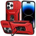 For iPhone 13 Pro Sliding Camshield Holder Phone Case(Red) - 1