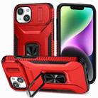 For iPhone 14 Plus Sliding Camshield Holder Phone Case(Red) - 1