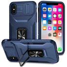 For iPhone XS Sliding Camshield Holder Phone Case(Blue) - 1