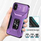 For iPhone XS Sliding Camshield Holder Phone Case(Purple) - 4
